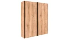 Craft Kledingkast Rustiek Eiken met Zwart Staal – Industriële 2-Deurs Kast Zonder Spiegel