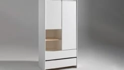 Vipack Kiddy Smalle Kinderkledingkast Wit met Grenen Details â Modern Design met 2 Deuren en 2 Laden