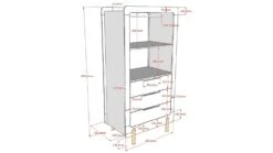 Kast Smile Wit met 3 Laden – Kinderkledingkast met Natuurhouten Poten -Beter Bed Winkel Kast smile met 3 laden wit 4