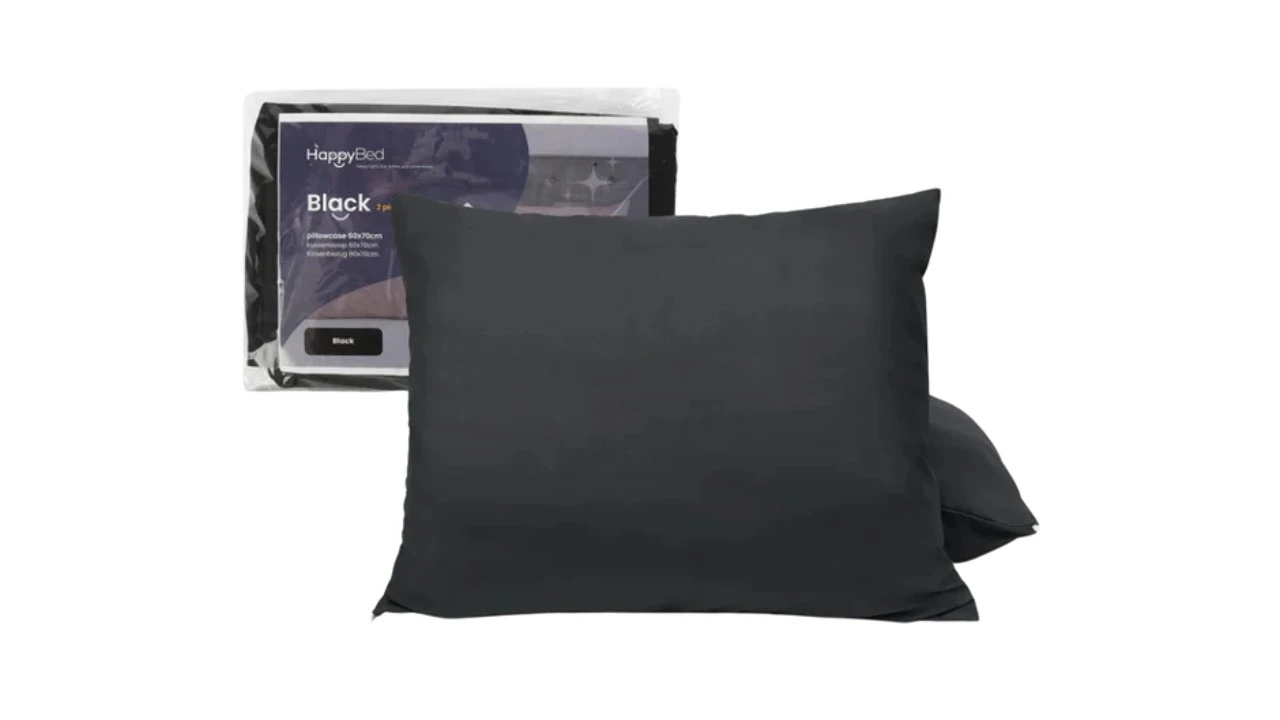 HappyBed Zwarte Microvezel Kussenslopen met Rits (Set van 2) - Zijdezacht Beddengoed 3 HappyBed Zwarte Microvezel Kussenslopen met Rits (Set van 2) - Zijdezacht Beddengoed