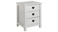 Vipack Amori Wit Kinder Nachtkastje - 3 Laden met Hartjes Handgrepen