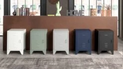 Nachtkast Bronxx Mat Zwart – Industrieel Metalen Nachtkastje voor Kinder- en Tienerkamer -Beter Bed Winkel Nachtkast Bronxx blauw 3