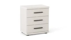 Nachtkast Chateau Wit met Notenhout Blad – Landelijke 3-Laden Bedkast