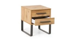 Nachtkast Craft - Industrieel Design met 2 Laden en Metalen Handgrepen 8 Nachtkast Craft - Industrieel Design met 2 Laden en Metalen Handgrepen -Beter Bed Winkel Nachtkast Craft eiken 2
