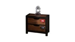 Vipack Nachtkast Daan – Industrieel Grenenhout & Metaal – Kinderkamer Bijmeubel