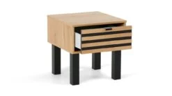 Nachtkast Flint – Compact Design met Lade – Passend bij Bed Flint -Beter Bed Winkel Nachtkast Flint bianco eiken grafiet 2