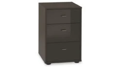 Nachtkast Suite – Glazen Ladenfronten met Chromen Grepen – Chique Slaapkamer Bijmeubel