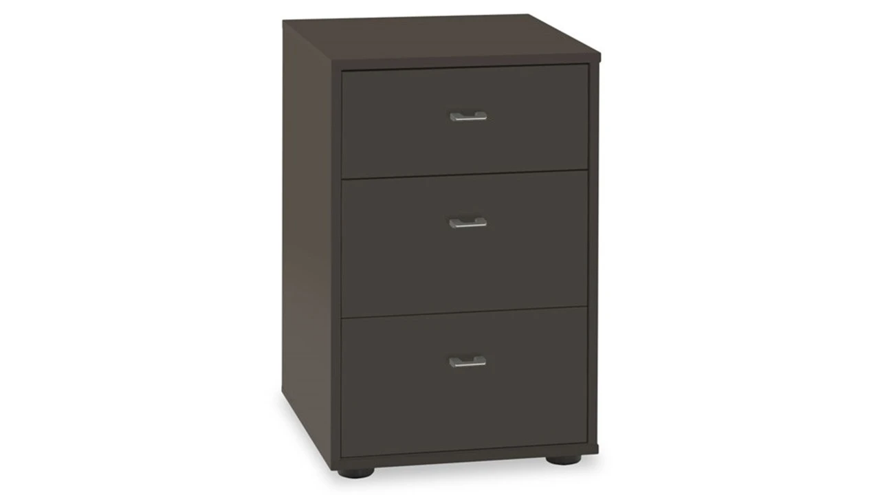 Nachtkast Suite met 3 Laden en Chroomkleurige Grepen - Wit Tijdloos Design 3 Nachtkast Suite met 3 Laden en Chroomkleurige Grepen - Wit Tijdloos Design