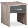 Nachtkast Young Naturel Eiken Look – Modern Nachtkastje met Lade en Open Vak 2 Nachtkast Young Naturel Eiken Look – Modern Nachtkastje met Lade en Open Vak -Beter Bed Winkel Nachtkast Young donkergrijs