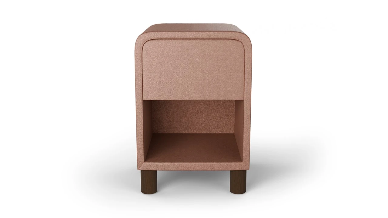 B Bright Nachtkast Rond met 1 Lade en Poten – Gestoffeerd Design Bijzettafel 4 B Bright Nachtkast Rond met 1 Lade en Poten – Gestoffeerd Design Bijzettafel - Afbeelding 2