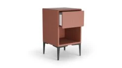 B Bright Vierkant Nachtkastje met 1 Lade en Poten - Mix & Match Design -Beter Bed Winkel Nachtkast vierkant B Bright met 1 lade en poten terracotta 2