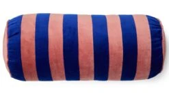 ESSENZA Bell Multi-Color Striped Cotton Velvet Neckroll Pillow - 22x50 cm Decorative Bolster