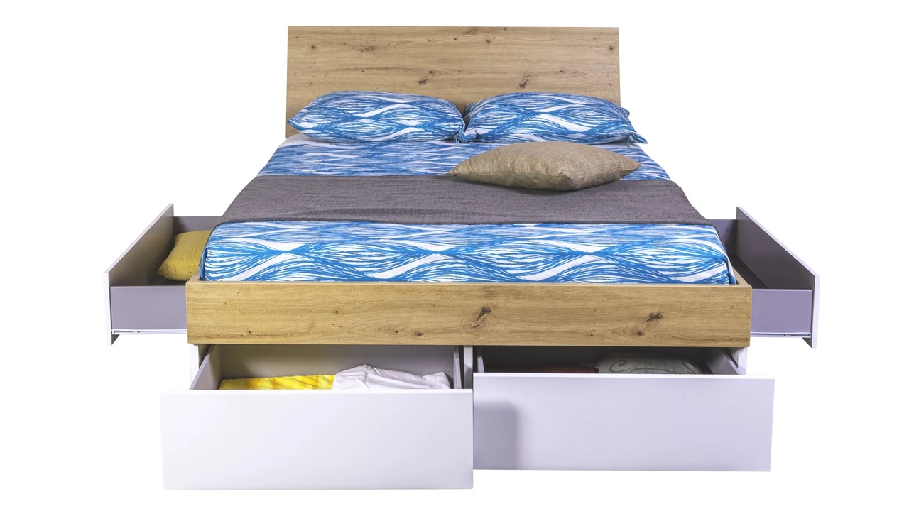 Opbergbed Mundi Wit met 4 Laden β Duurzaam Twijfelaar Bed voor Extra Opbergruimte 6 Opbergbed Mundi Wit met 4 Laden β Duurzaam Twijfelaar Bed voor Extra Opbergruimte - Afbeelding 4