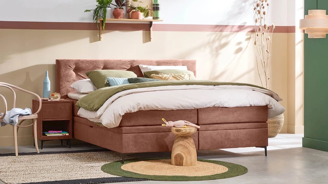 B Bright Citrine Opbergbox – Luxe Geknoopt Hoofdbord & Gestoffeerd Matras – Boxspring met Opbergruimte 4 B Bright Citrine Opbergbox – Luxe Geknoopt Hoofdbord & Gestoffeerd Matras – Boxspring met Opbergruimte - Afbeelding 2