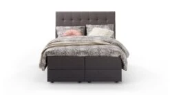 Opbergboxspring Ted Antraciet met Luxe HR Topper – Ruimtebesparend Design met Verticaal Gestikt Hoofdbord -Beter Bed Winkel Opbergboxspring Ted met topper Luxe HR 2