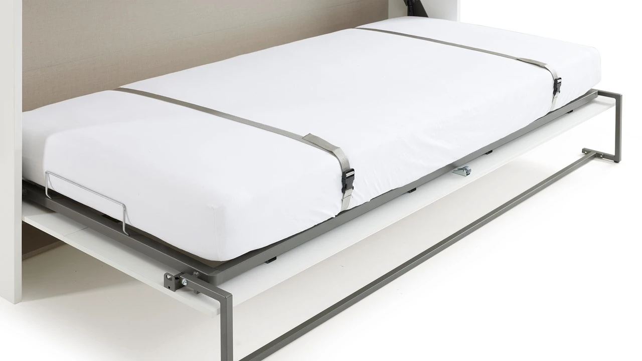 Albero Opklapbed Met Bovenbouw Wit - Ruimtebesparend Verticaal Wandbed 16 Albero Opklapbed Met Bovenbouw Wit - Ruimtebesparend Verticaal Wandbed - Afbeelding 14