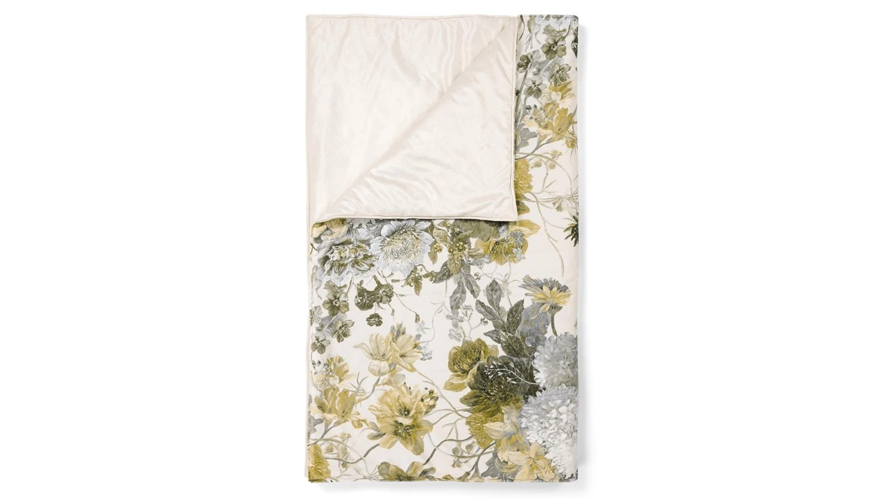 ESSENZA Plaid Maily Ecru & Olive Green β Floral Dutch Masters Velvet Ribbed Throw 5 ESSENZA Plaid Maily Ecru & Olive Green β Floral Dutch Masters Velvet Ribbed Throw - Afbeelding 3
