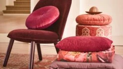 ESSENZA Plaid Scarlett Rood Bloemenpatroon – Luxe Zachte Polyester Woondeken