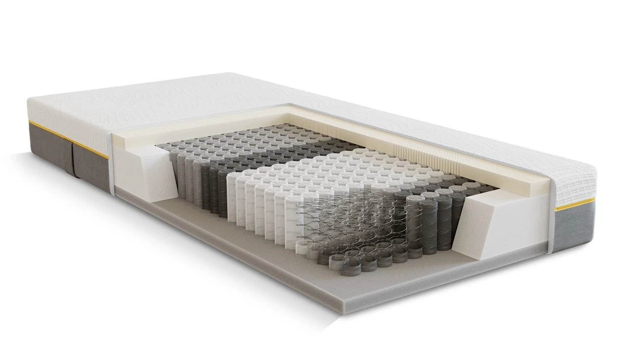 B Bright 4400 & 4450 Pocketveermatras - Latex Comfortlaag - 7-Zones Veerkrachtige Ondersteuning 8 B Bright 4400 & 4450 Pocketveermatras - Latex Comfortlaag - 7-Zones Veerkrachtige Ondersteuning - Afbeelding 6