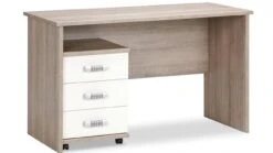 Rolcontainer Pep Eikenhout Look – Mobiel Bureaukastje met 3 Laden -Beter Bed Winkel Rolcontainer Pep eiken wit 1