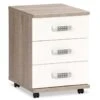 Rolcontainer Pep Eikenhout Look – Mobiel Bureaukastje met 3 Laden -Beter Bed Winkel Rolcontainer Pep eiken wit