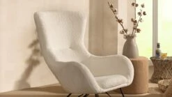 Schommelstoel Rocky Maxi - Luxe Crème Bouclé - Ergonomische Voedingsstoel voor de Babykamer -Beter Bed Winkel Schommelstoel Rocky maxi wit 2