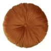 Sierkussen Mandarin Oranje Velvet – Ronde Fluwelen Sierkussen met Knoop -Beter Bed Winkel Sierkussen Mandarin bruin