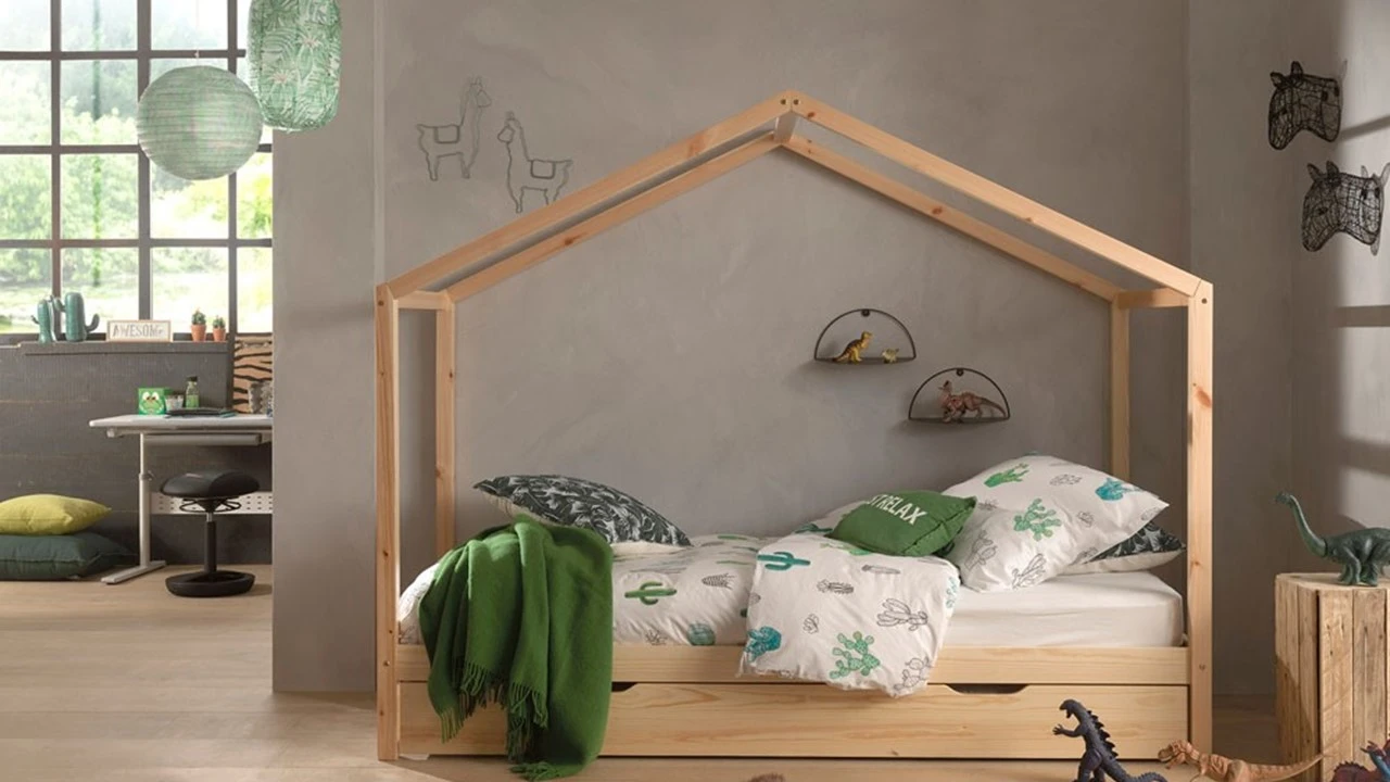 Vipack Dallas Wit Huisbed met Slaaplade – Massief Grenenhout Kinderbed met Dakframe 3 Vipack Dallas Wit Huisbed met Slaaplade – Massief Grenenhout Kinderbed met Dakframe