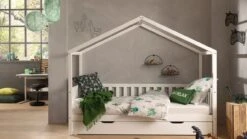 Vipack Dallas Wit Huisbed met Slaaplade – Grenenhout Kinderbed & Sofabed