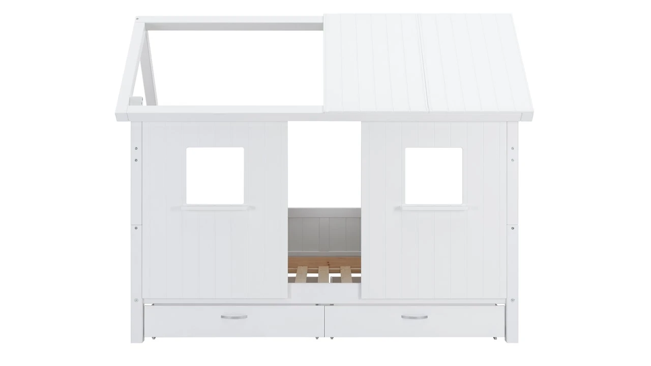 Flexworld Puck Wit Grenen Sofabed met Dakframe en Half Dak – Scandinavisch Kinderbed Huisje 3 Flexworld Puck Wit Grenen Sofabed met Dakframe en Half Dak – Scandinavisch Kinderbed Huisje