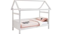 Flexworld Puck Wit Grenenhout met Dakframe - Kinderbed Sofabed