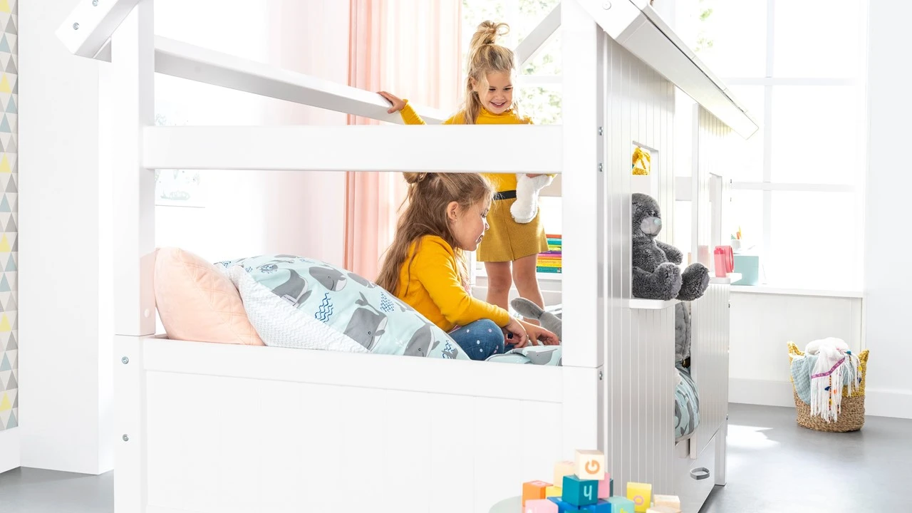Flexworld Puck Wit Grenen Sofabed met Dakframe en Half Dak – Scandinavisch Kinderbed Huisje 10 Flexworld Puck Wit Grenen Sofabed met Dakframe en Half Dak – Scandinavisch Kinderbed Huisje - Afbeelding 8