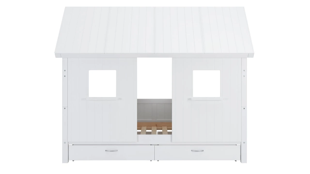 Flexworld Sofabed Puck met Dakframe en Heel Dak - Wit Grenenhout Huisbed 6 Flexworld Sofabed Puck met Dakframe en Heel Dak - Wit Grenenhout Huisbed - Afbeelding 4