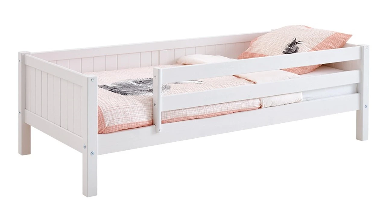 Flexworld Sofabed Puck Wit met Achterpaneel en Uitvalbeveiliging – Massief Grenen Kinderbed 3 Flexworld Sofabed Puck Wit met Achterpaneel en Uitvalbeveiliging – Massief Grenen Kinderbed