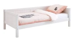 Flexworld Puck Paneel Sofabed Wit – Grenenhout Kinderbed met Dichte Achterwand