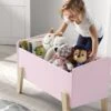 Vipack Speelkoffer Kiddy - Wit & Grenen - Scandinavische Speelgoedkist -Beter Bed Winkel Speelkoffer Kiddy oud roze
