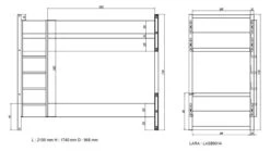 Vipack Stapelbed Lara Wit – Modern MDF & Grenenhout Ruimtebesparend Kinderbed -Beter Bed Winkel Stapelbed Lara wit 2
