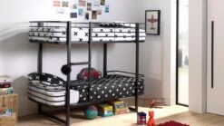 Stapelbed Oscar - Futuristisch Metalen Design Kinderbed - Wit/Zilver