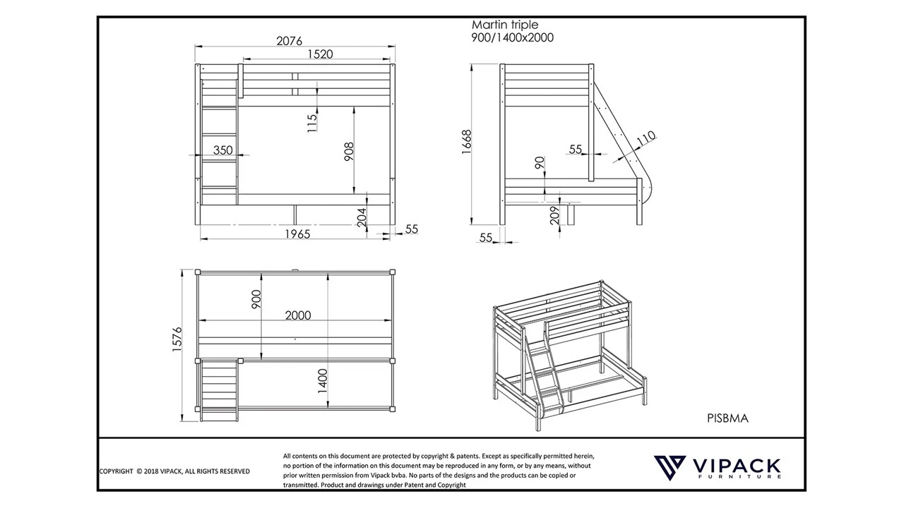 Vipack Stapelbed Pino Martin β Wit Grenenhout β Ruimtebesparend Kinderbed met Breed Onderstel 5 Vipack Stapelbed Pino Martin β Wit Grenenhout β Ruimtebesparend Kinderbed met Breed Onderstel - Afbeelding 3