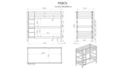 Vipack Pino Wit Grenenhout – Ruimtebesparend Design Stapelbed Hoog -Beter Bed Winkel Stapelbed Pino grijs 2