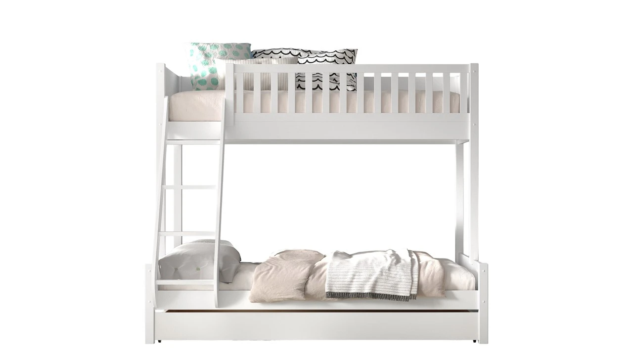 Stapelbed Scott Wit 3-persoons met Slaaplade - Massief Grenen Kinderbed 5 Stapelbed Scott Wit 3-persoons met Slaaplade - Massief Grenen Kinderbed - Afbeelding 3