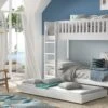 Stapelbed Scott Wit met Slaaplade - Compact Massief Grenen Kinderbed -Beter Bed Winkel Stapelbed Scott met slaaplade wit