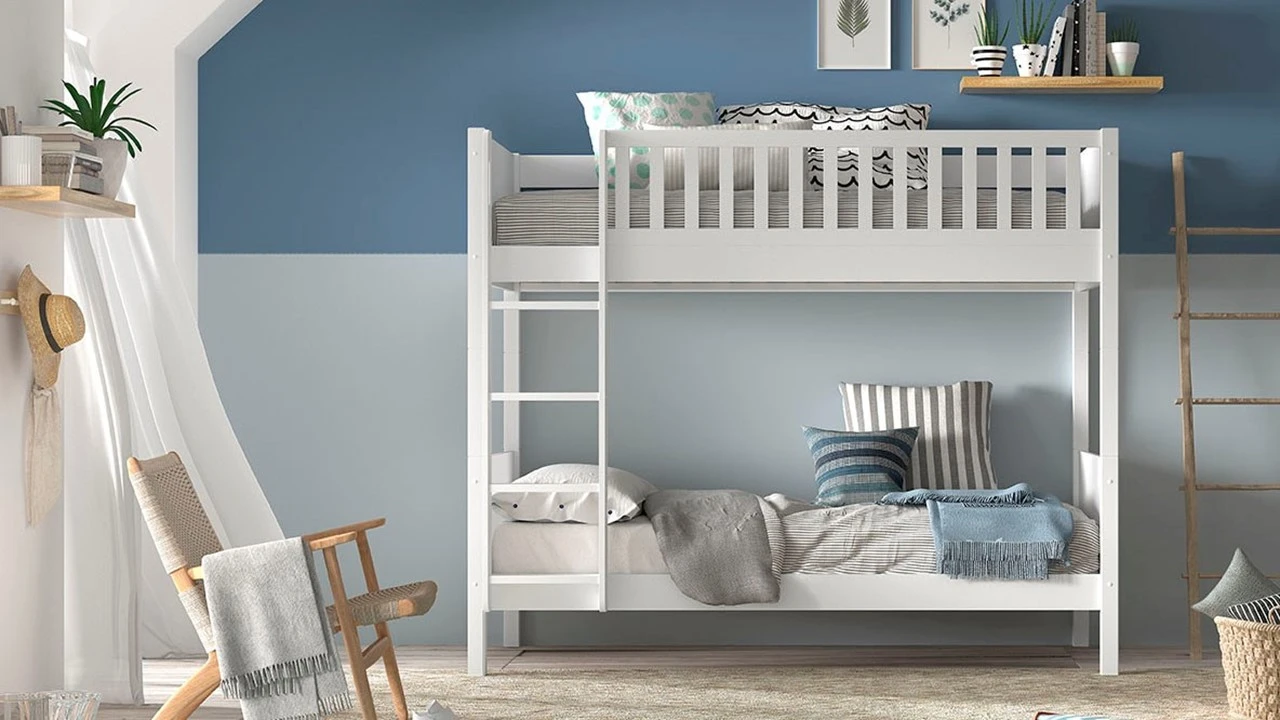 Stapelbed Scott Wit met Slaaplade - Compact Massief Grenen Kinderbed 5 Stapelbed Scott Wit met Slaaplade - Compact Massief Grenen Kinderbed - Afbeelding 3