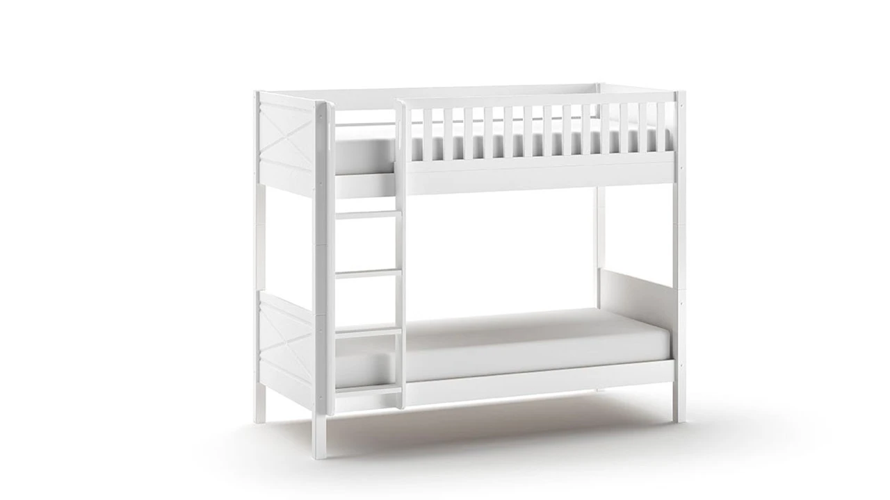 Stapelbed Scott Wit met Slaaplade - Compact Massief Grenen Kinderbed 8 Stapelbed Scott Wit met Slaaplade - Compact Massief Grenen Kinderbed - Afbeelding 6