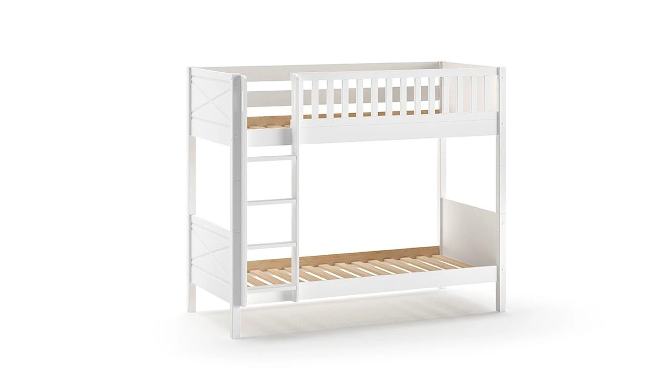 Stapelbed Scott Wit met Slaaplade - Compact Massief Grenen Kinderbed 9 Stapelbed Scott Wit met Slaaplade - Compact Massief Grenen Kinderbed - Afbeelding 7