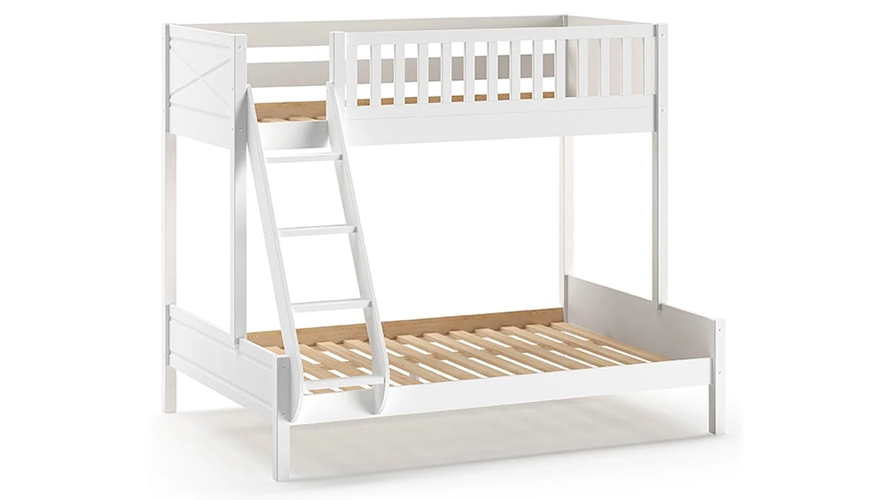 Stapelbed Scott Wit – 3-persoons L-Vorm Kinderbed van Massief Grenenhout 6 Stapelbed Scott Wit – 3-persoons L-Vorm Kinderbed van Massief Grenenhout - Afbeelding 4