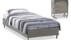 Vouwbed Olsen - Compact Opklapbed met 13cm Polyether Matras - Ruimtebesparend Gastenbed