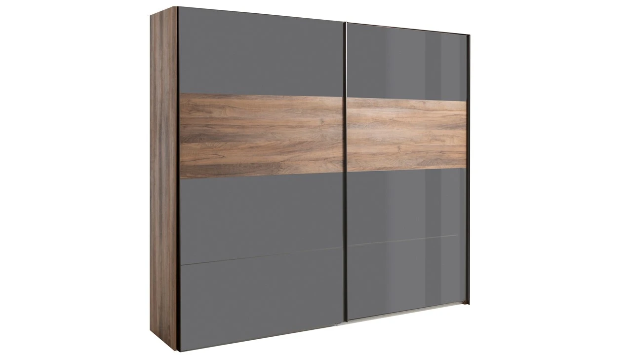 B Bright Zweefdeurkast Infinito β Donker Hout & Antraciet Design Garderobekast 4 B Bright Zweefdeurkast Infinito β Donker Hout & Antraciet Design Garderobekast - Afbeelding 2