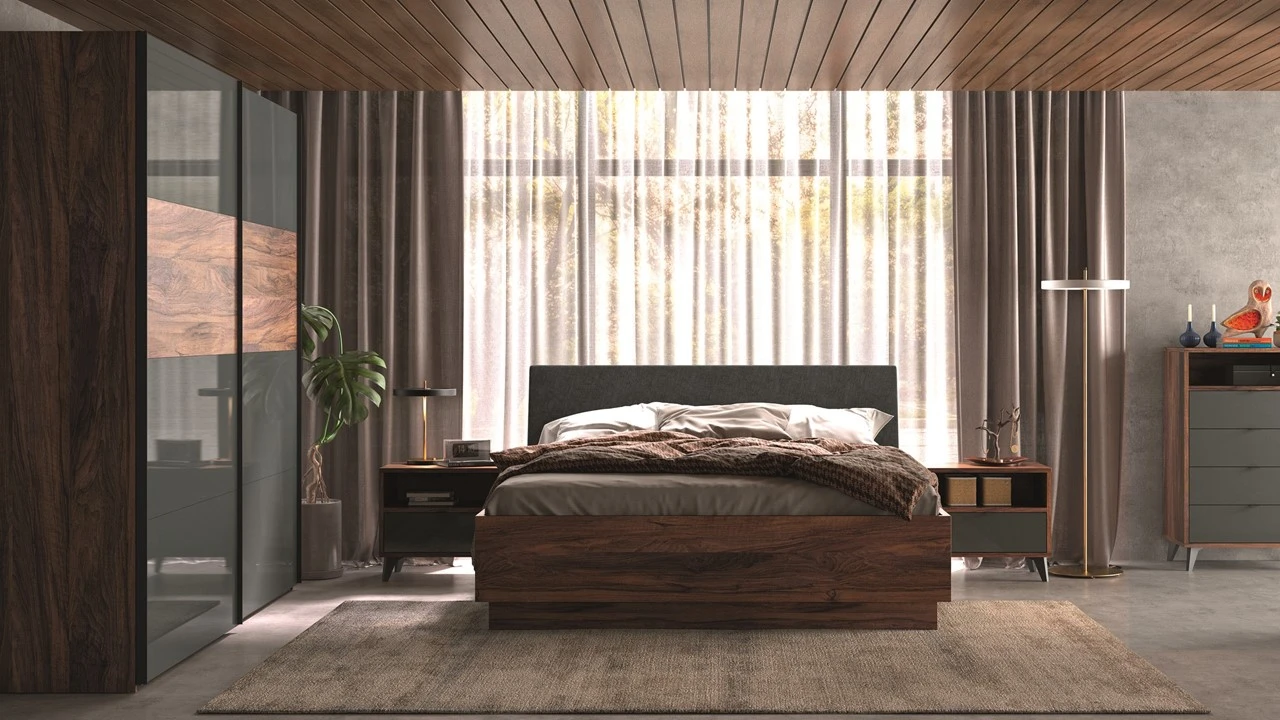 B Bright Zweefdeurkast Infinito β Donker Hout & Antraciet Design Garderobekast 3 B Bright Zweefdeurkast Infinito β Donker Hout & Antraciet Design Garderobekast