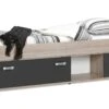 Kajuitbed Pep Eiken met Wit – Stoer Kinderbed met Opbergladen -Beter Bed Winkel kajuitbed Pep eiken antraciet